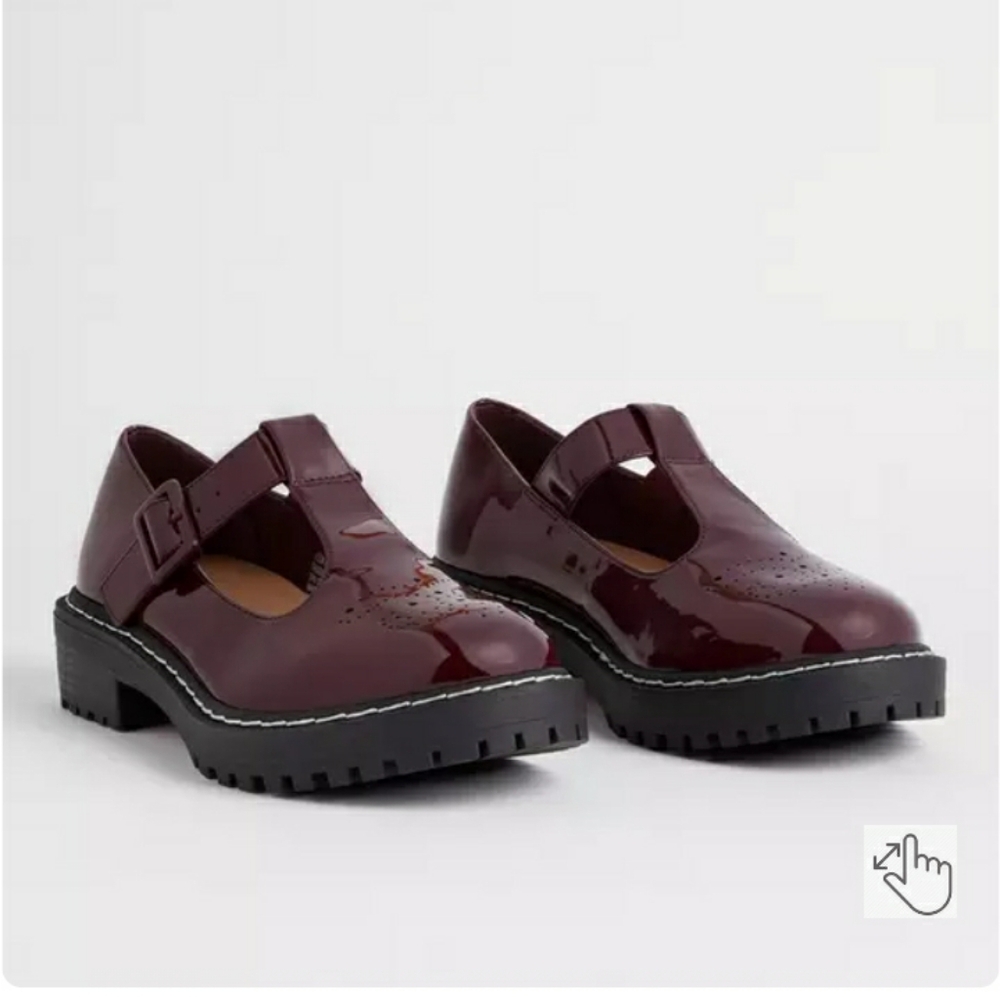 torrid Burgundy Patent Mary Jane Platform Clogs
